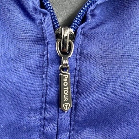 Men's Performance Golf "Pro Tour" Blue Mesh-Lined Jacket w-Removable Sleeves - Picture 3 of 8